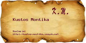 Kustos Montika névjegykártya